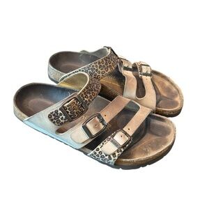 Birkenstock Papillio Leopard Print Adjustable Straps Sandals